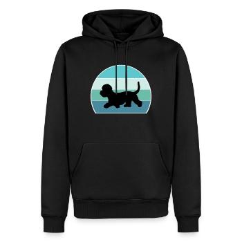 Dandie Dinmont Terrier Chien Silhouette Vintage Suns - Sweat à capuche Premium bio Homme - noir - Devant - Nico (187cm)