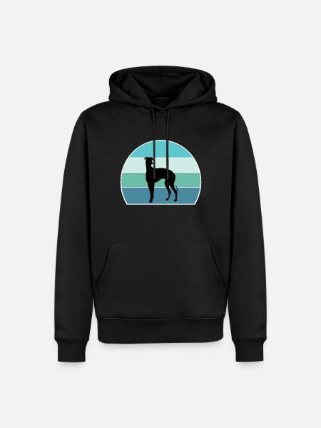 Galgo Espanol Dog Silhouette Vintage Sonnenuntergang für Do - Männer Premium Bio Hoodie - Schwarz