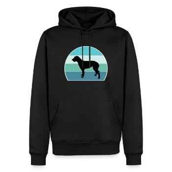 Irish Wolfhound Dog Silhouette Vintage Sunset pour - Sweat à capuche Premium bio Homme - noir - Devant - Nico (187cm)