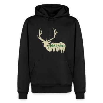 Lustiges Jagdzitat Wild Life Vibes - Männer Premium Bio Hoodie - Schwarz - Vorne - Nico (187cm)