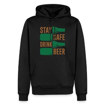 Funny Beer Quote Slogan Lettering Typography - Men’s Premium Organic Hoodie - black - Front - Nico (187cm)