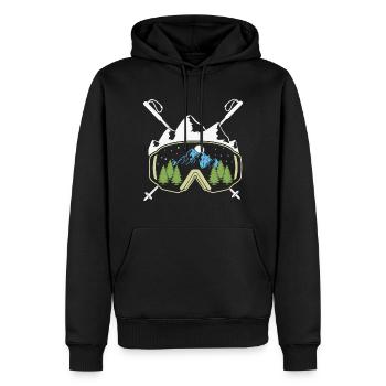 Ski Quote Snowboardbrille & Skistöcke für Skifahrer - Männer Premium Bio Hoodie - Schwarz - Vorne - Nico (187cm)
