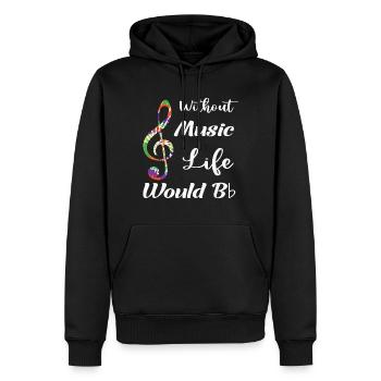 Citation musicale sans musique La vie serait Bb II - Sweat à capuche Premium bio Homme - noir - Devant - Nico (187cm)