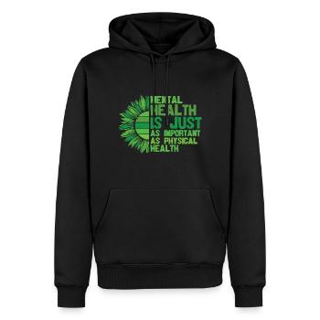 La santé mentale est tout aussi importante - Sweat à capuche Premium bio Homme - noir - Devant - Nico (187cm)