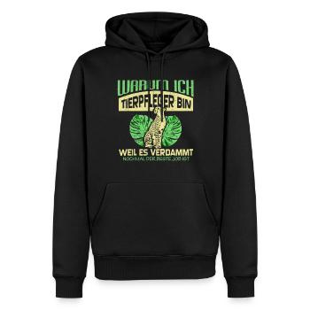 Warum ich Tierpfleger bin weil der Job geil ist - Männer Premium Bio Hoodie - Schwarz - Vorne - Nico (187cm)