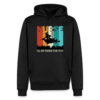 Nurse Quote Witch Nurse I Will Be There For You - Men’s Premium Organic Hoodie - black - Front - Nico (187cm)