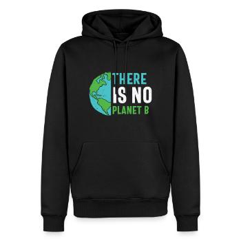 Citation Terre Sauver la Terre Il n’y a pas de planète B - Sweat à capuche Premium bio Homme - noir - Devant - Nico (187cm)