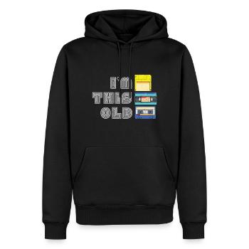 Retro Geburtstag VHS Kassette I'm This Old - Männer Premium Bio Hoodie - Schwarz - Vorne - Nico (187cm)