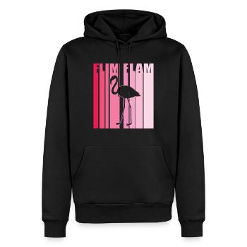 Flamingo Zitat Flim Flam Niedlicher Flamingo Witziger Humor - Männer Premium Bio Hoodie - Schwarz - Vorne - Nico (187cm)