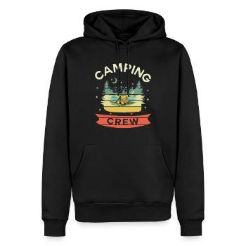 Devis camping Camping Matching Group Camping Crew - Sweat à capuche Premium bio Homme - noir - Devant - Nico (187cm)