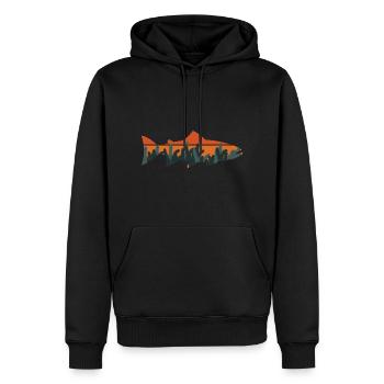 Pêche Citation Truite Pêche à la mouche Nature Outdoor - Sweat à capuche Premium bio Homme - noir - Devant - Nico (187cm)