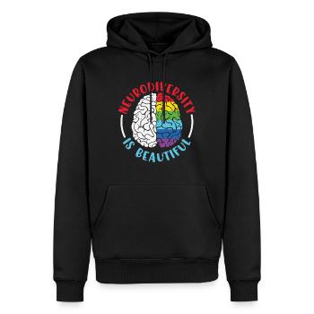 Autisme Citation Autisme La neurodiversité est belle - Sweat à capuche Premium bio Homme - noir - Devant - Nico (187cm)