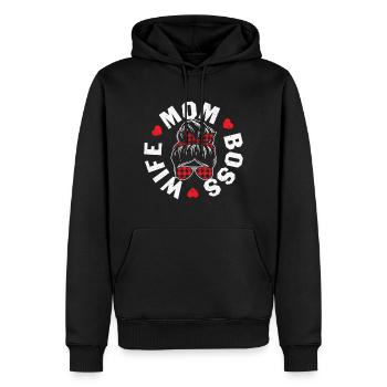 Mutter Zitat Ehefrau Mama Chef Goldenes Herz Liebe Geschenk - Männer Premium Bio Hoodie - Schwarz - Vorne - Nico (187cm)