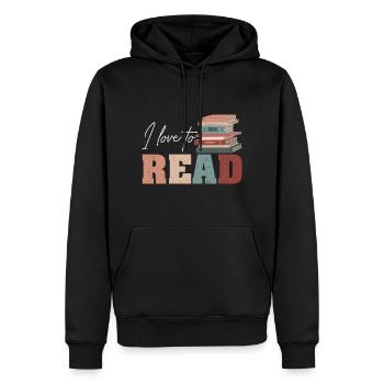 Lesezitat Lustiger Buchleser Ich liebe es zu lesen - Männer Premium Bio Hoodie - Schwarz - Vorne - Nico (187cm)