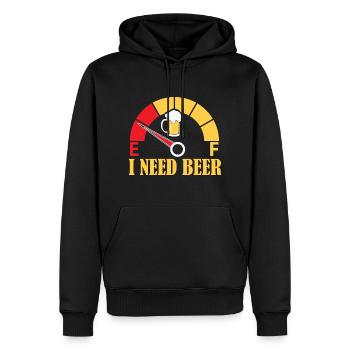 Beer Quote I Need A Beer Meter Drinking Beer - Men’s Premium Organic Hoodie - black - Front - Nico (187cm)