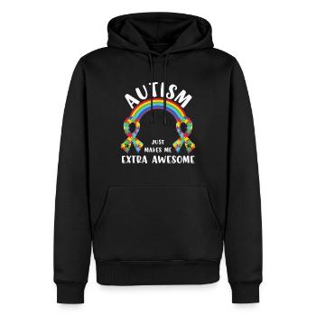 Autismus Zitat Autismus macht mich einfach extra großartig - Männer Premium Bio Hoodie - Schwarz - Vorne - Nico (187cm)