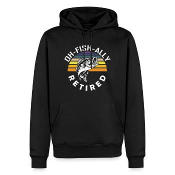 Citation de pêche Mens Oh Fish Ally Retraité Drôle de poisson - Sweat à capuche Premium bio Homme - noir - Devant - Nico (187cm)