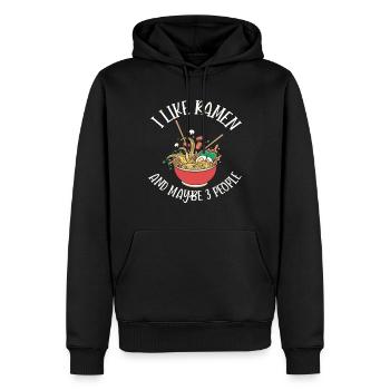 Anime Zitat Ich mag Ramen Japanische Nudeln - Männer Premium Bio Hoodie - Schwarz - Vorne - Nico (187cm)