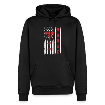 Krankenschwester Zitat Krankenschwester Amerikanische Flagge Uns Patriotische Nursi - Männer Premium Bio Hoodie - Schwarz - Vorne - Nico (187cm)