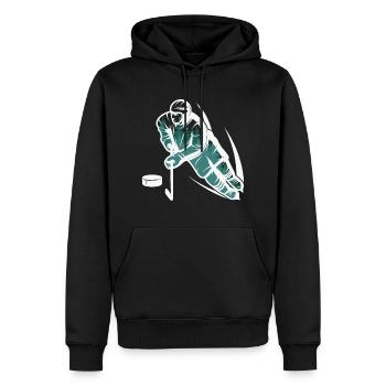 Eishockey Zitat Hockeyspieler - Männer Premium Bio Hoodie - Schwarz - Vorne - Nico (187cm)