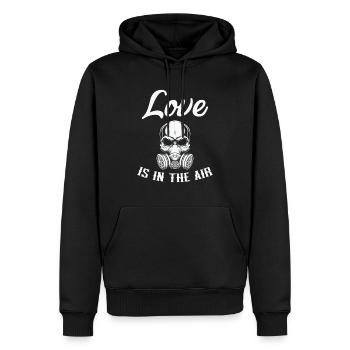 Citation de la Saint-Valentin Drôle de masque à gaz Anti-Saint-Valentin - Sweat à capuche Premium bio Homme - noir - Devant - Nico (187cm)