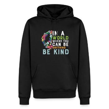 Hippie-Zitat, wo Sie alles sein können, sind Arten - Männer Premium Bio Hoodie - Schwarz - Vorne - Nico (187cm)