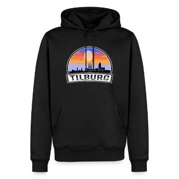 Tilburg Niederlande Skyline Vintage Sonnenuntergang Reisen - Männer Premium Bio Hoodie - Schwarz - Vorne - Nico (187cm)