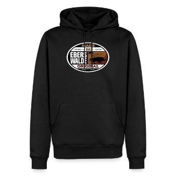 made in eberswalde - Männer Premium Bio Hoodie - Schwarz - Vorne - Nico (187cm)