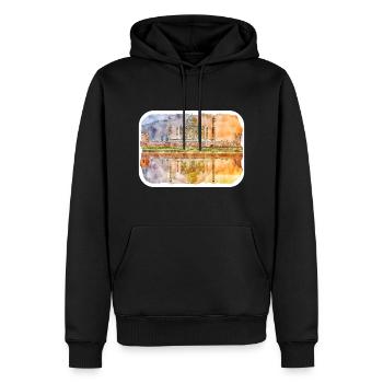 Indien Aquarellskizze Handgezeichnete Illustration - Männer Premium Bio Hoodie - Schwarz - Vorne - Nico (187cm)