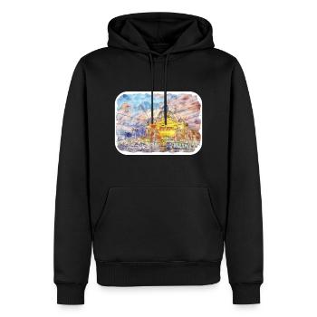 Australie Aquarelle Esquisse Dessinée à la Main Peinture - Sweat à capuche Premium bio Homme - noir - Devant - Nico (187cm)