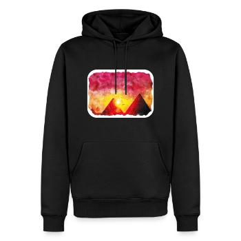 Le Caire Egypte Aquarelle Esquisse Dessinée Illustration - Sweat à capuche Premium bio Homme - noir - Devant - Nico (187cm)