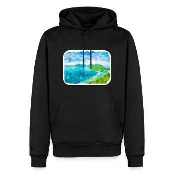 Malaisie Aquarelle Esquisse Dessinée à la Main Illustration - Sweat à capuche Premium bio Homme - noir - Devant - Nico (187cm)