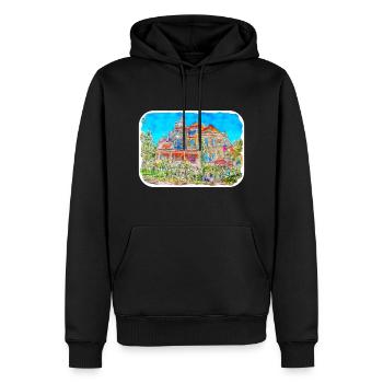 Canada Aquarelle Sketch Illustration dessinée à la main - Sweat à capuche Premium bio Homme - noir - Devant - Nico (187cm)