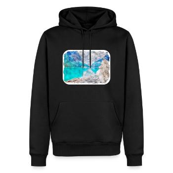 Canada Aquarelle Sketch Illustration dessinée à la main - Sweat à capuche Premium bio Homme - noir - Devant - Nico (187cm)