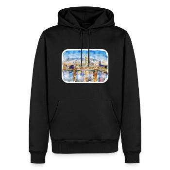 Allemagne Aquarelle Esquisse Dessinée à la main Illustration - Sweat à capuche Premium bio Homme - noir - Devant - Nico (187cm)