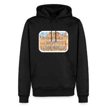 Jaipur Inde Aquarelle Esquisse Peinture Dessinée - Sweat à capuche Premium bio Homme - noir - Devant - Nico (187cm)
