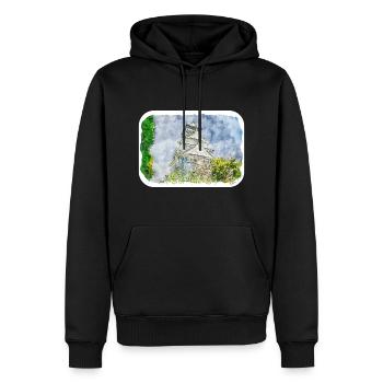 Japan Aquarellskizze Handgezeichnete Illustration - Männer Premium Bio Hoodie - Schwarz - Vorne - Nico (187cm)