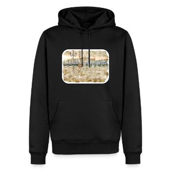 Venedig Italien Aquarell Skizze Malerei Zeichnung - Männer Premium Bio Hoodie - Schwarz - Vorne - Nico (187cm)