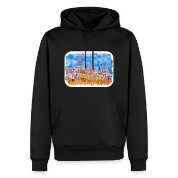 Habana Kuba Aquarell Skizze Gezeichnete Illustration - Männer Premium Bio Hoodie - Schwarz - Vorne - Nico (187cm)
