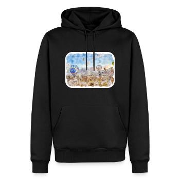 Dinde Aquarelle Esquisse Dessinée à la main Illustration - Sweat à capuche Premium bio Homme - noir - Devant - Nico (187cm)