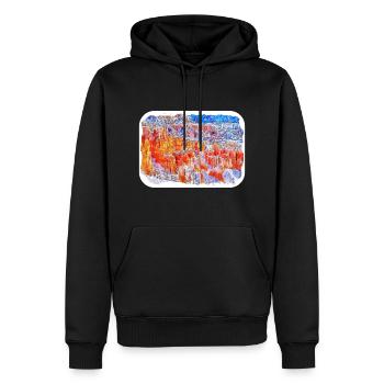 USA Aquarellskizze Handgezeichnete Illustration - Männer Premium Bio Hoodie - Schwarz - Vorne - Nico (187cm)