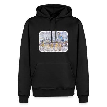 Allemagne Aquarelle Esquisse Dessinée à la main Illustration - Sweat à capuche Premium bio Homme - noir - Devant - Nico (187cm)