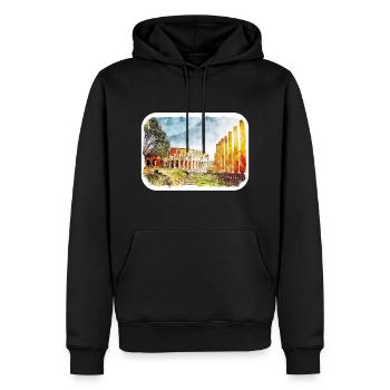 Rom Italien Aquarell Skizze Handgezeichnetes Gemälde - Männer Premium Bio Hoodie - Schwarz - Vorne - Nico (187cm)