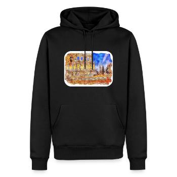 Rom Italien Aquarell Skizze Handgezeichnetes Gemälde - Männer Premium Bio Hoodie - Schwarz - Vorne - Nico (187cm)