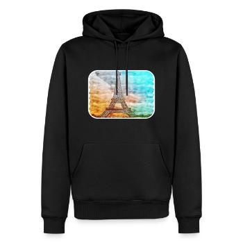 Paris Frankreich Frankreich Aquarell Skizze Illustration - Männer Premium Bio Hoodie - Schwarz - Vorne - Nico (187cm)