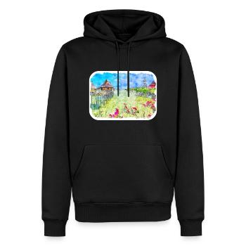Malaysia Aquarell Skizze handgezeichnete Illustration - Männer Premium Bio Hoodie - Schwarz - Vorne - Nico (187cm)