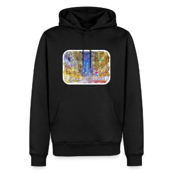 USA Aquarellskizze Handgezeichnete Illustration - Männer Premium Bio Hoodie - Schwarz - Vorne - Nico (187cm)