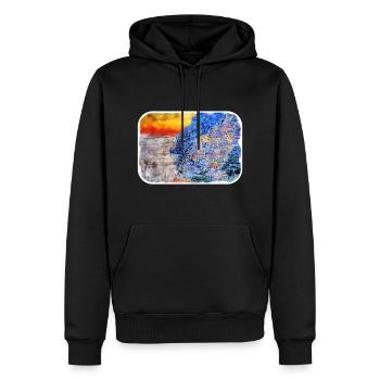 italie croquis aquarelle illustration dessinée à la main - Sweat à capuche Premium bio Homme - noir - Devant - Nico (187cm)