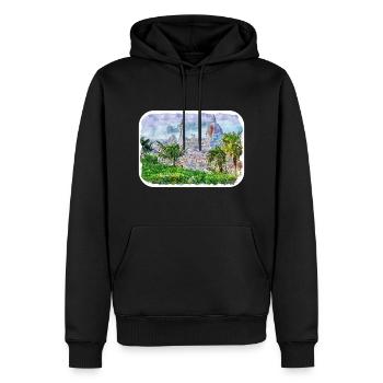 italie croquis aquarelle illustration dessinée à la main - Sweat à capuche Premium bio Homme - noir - Devant - Nico (187cm)