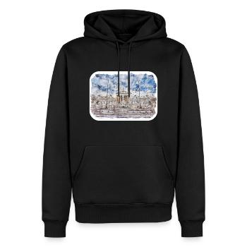 Autriche Aquarelle Esquisse Dessinée à la main Illustration - Sweat à capuche Premium bio Homme - noir - Devant - Nico (187cm)